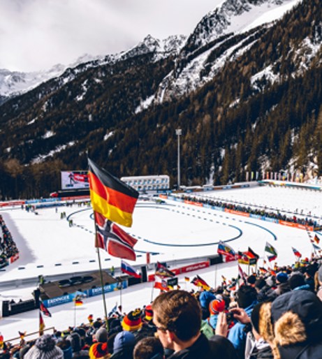 Biathlon athlete in action