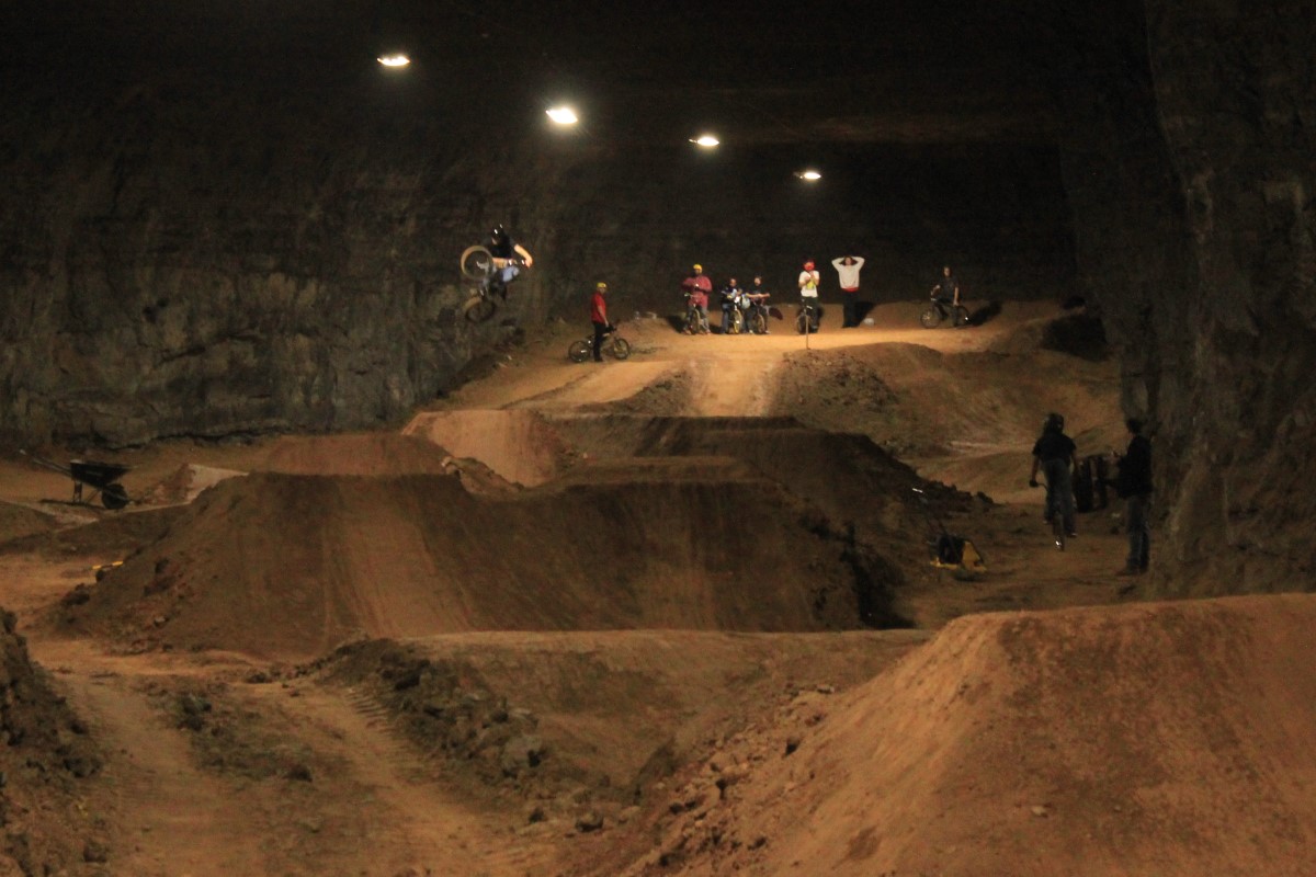 Cave biking underground