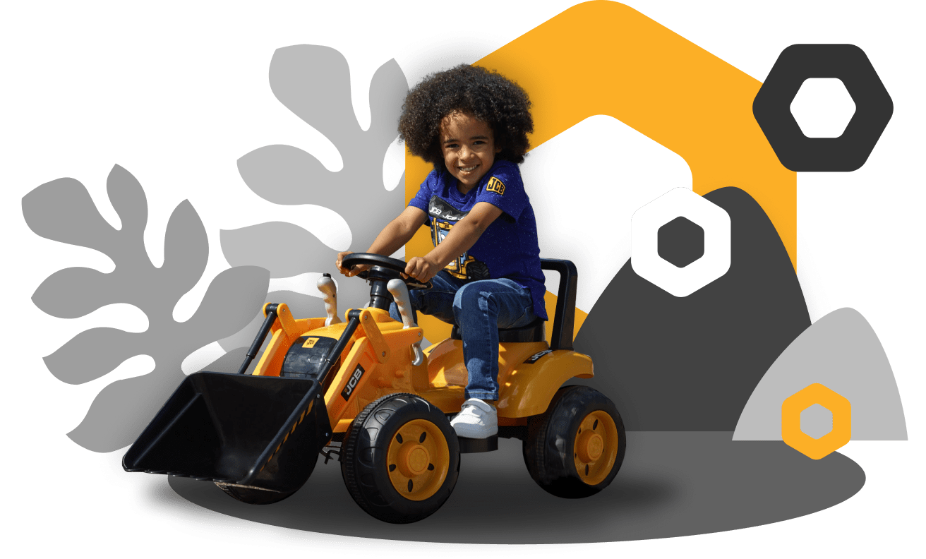 Digger and JCB driving