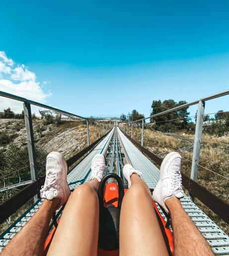 Luge athlete in action