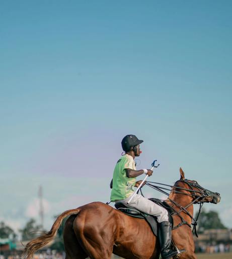 Polocrosse match in progress