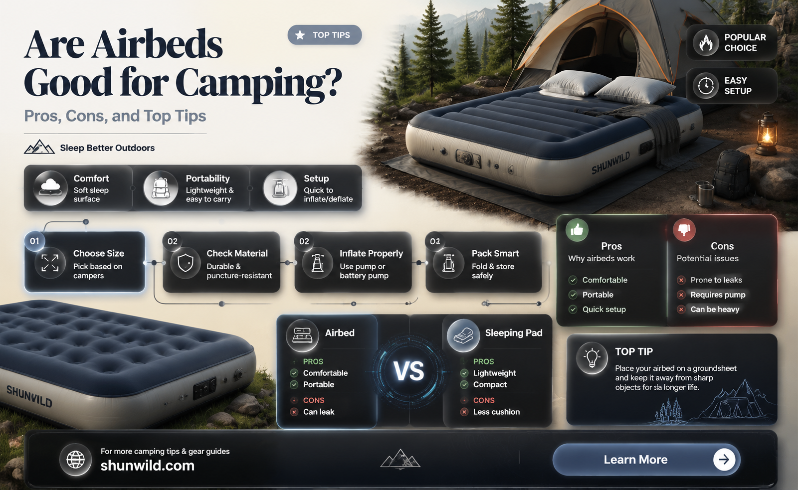are airbeds good for camping