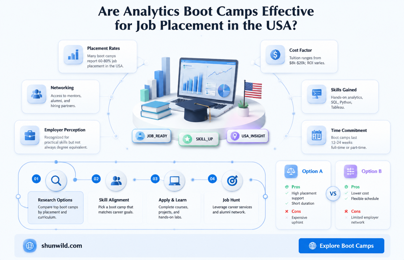 are boot camps good for placement in usa for analytics