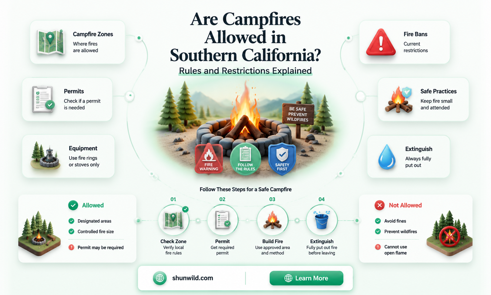 are camp fires allowed socal