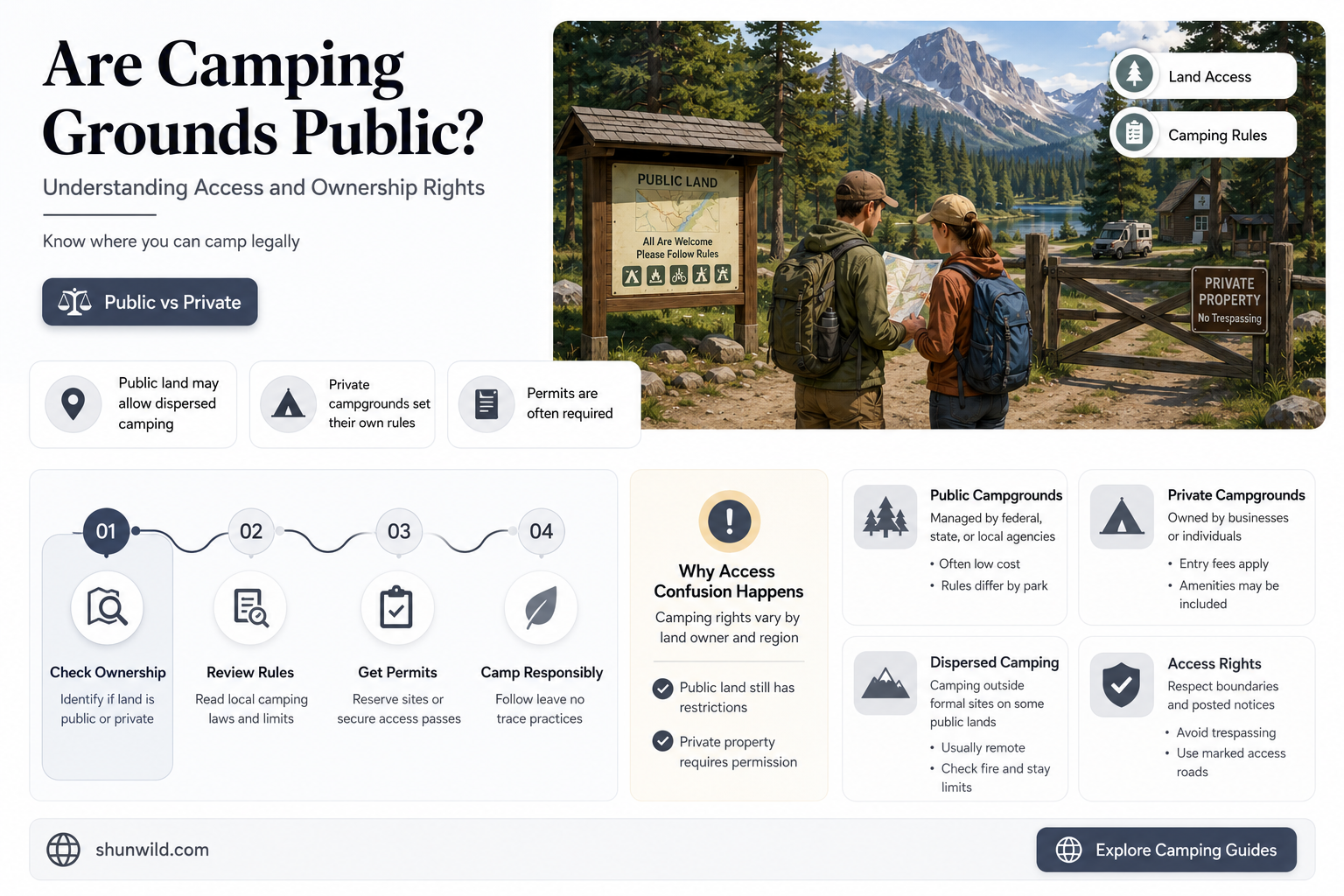 are camping grounds public
