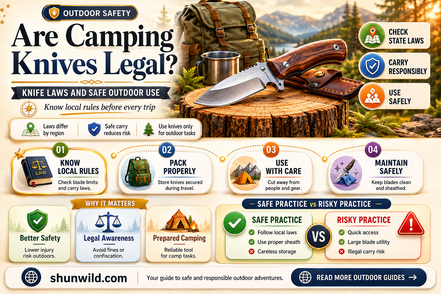 are camping knives legal
