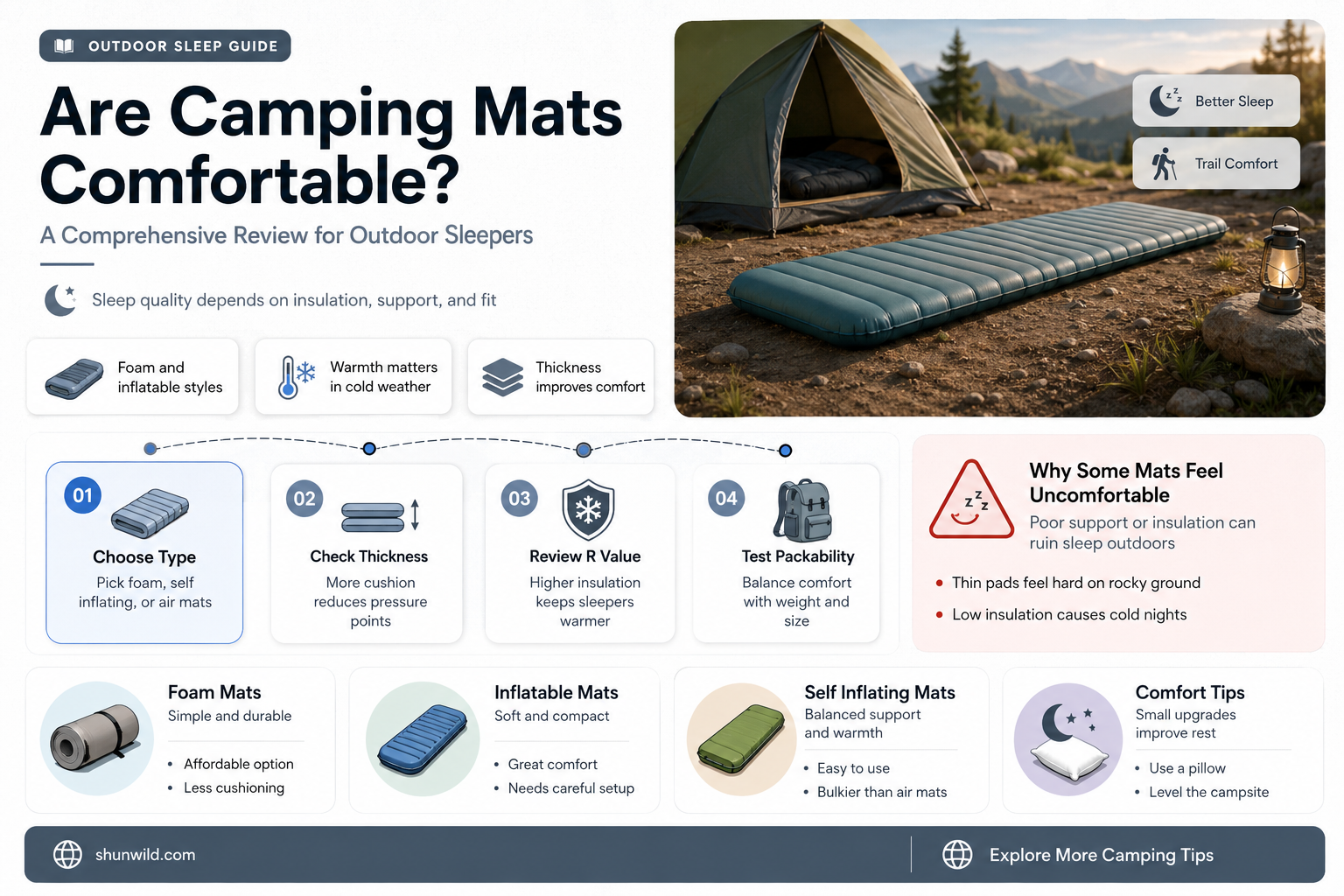 are camping mats comfortable