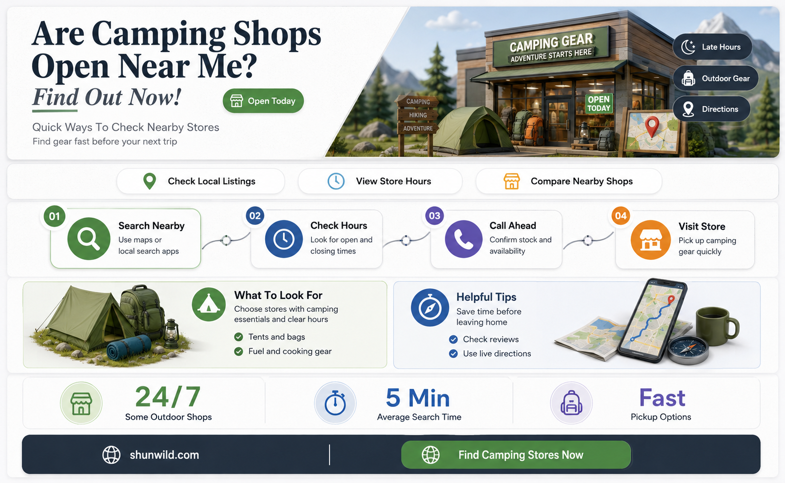 are camping shops open
