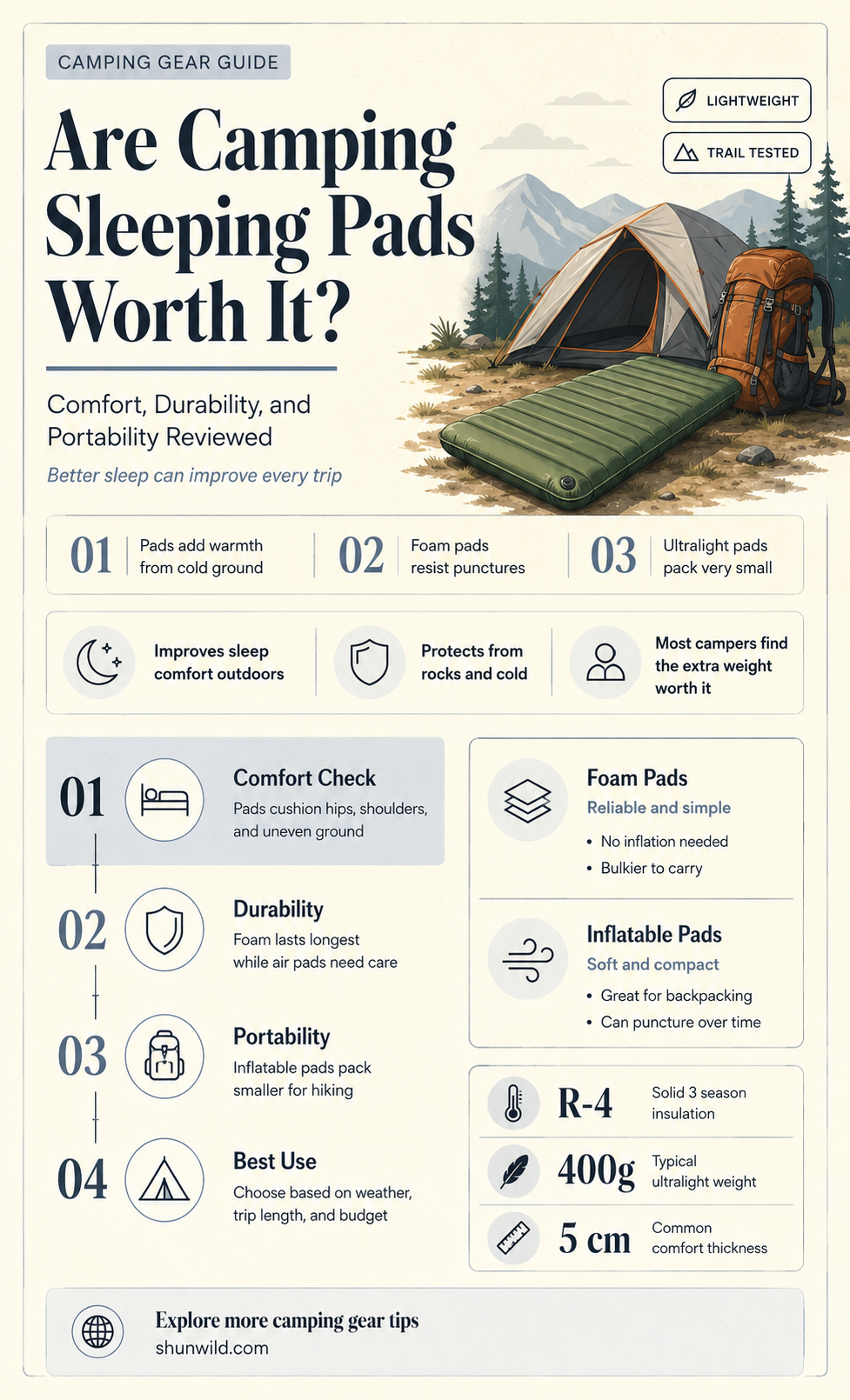 are camping sleeping pads good