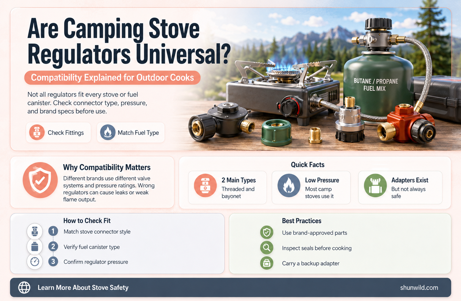 are camping stove regulators universal