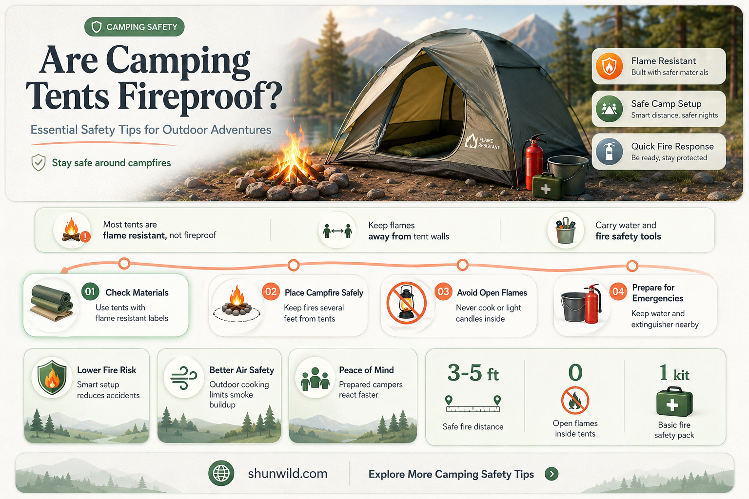 are camping tents fireproof