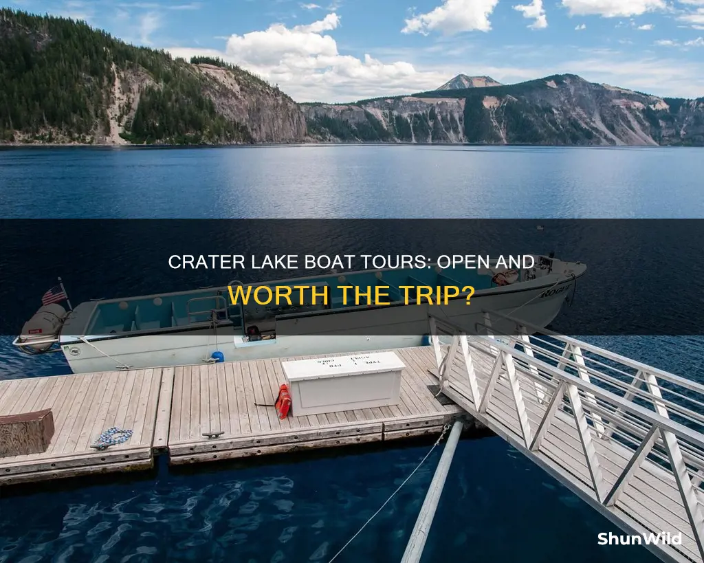 are crater lake boat tours open