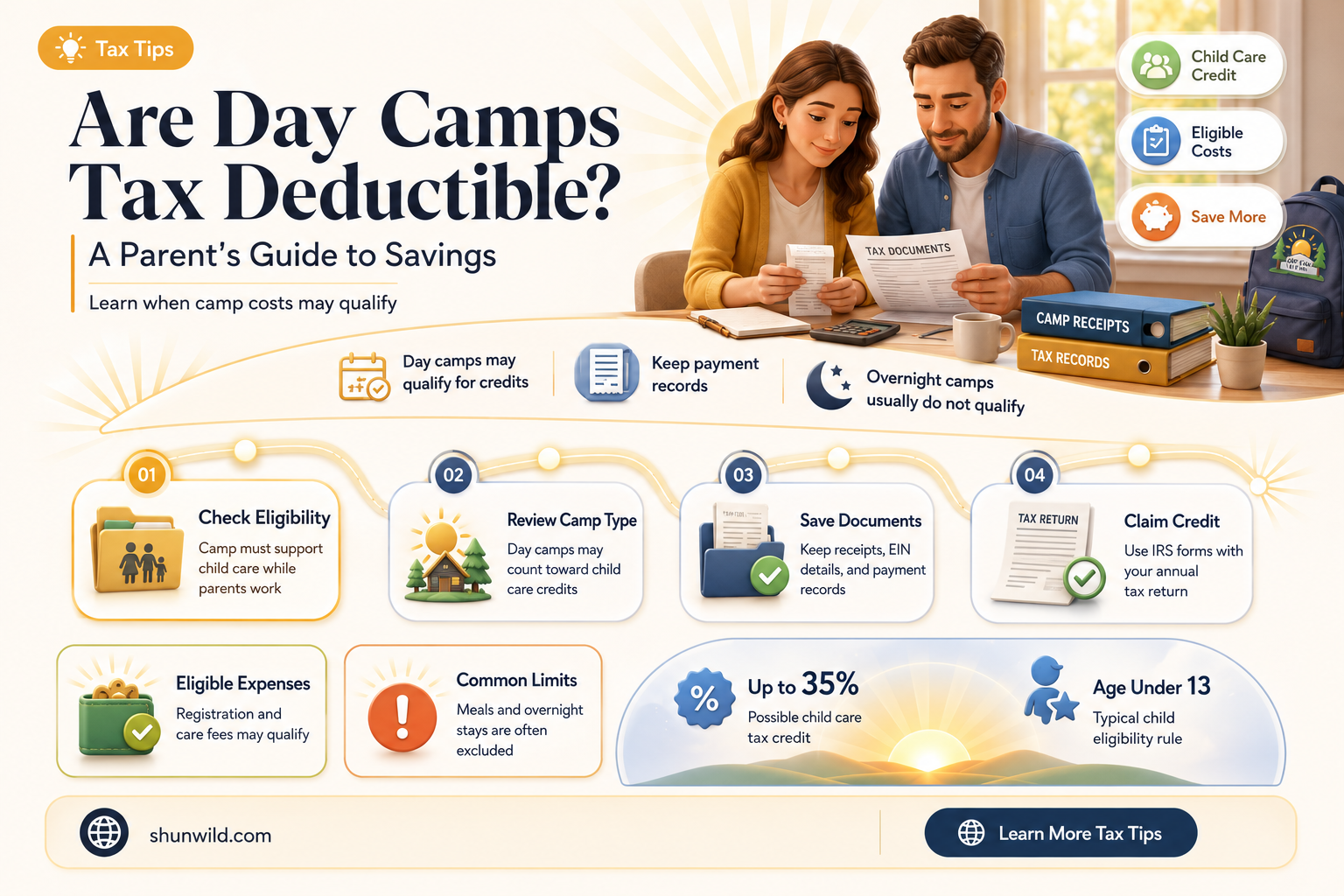 are day camps tax deductible