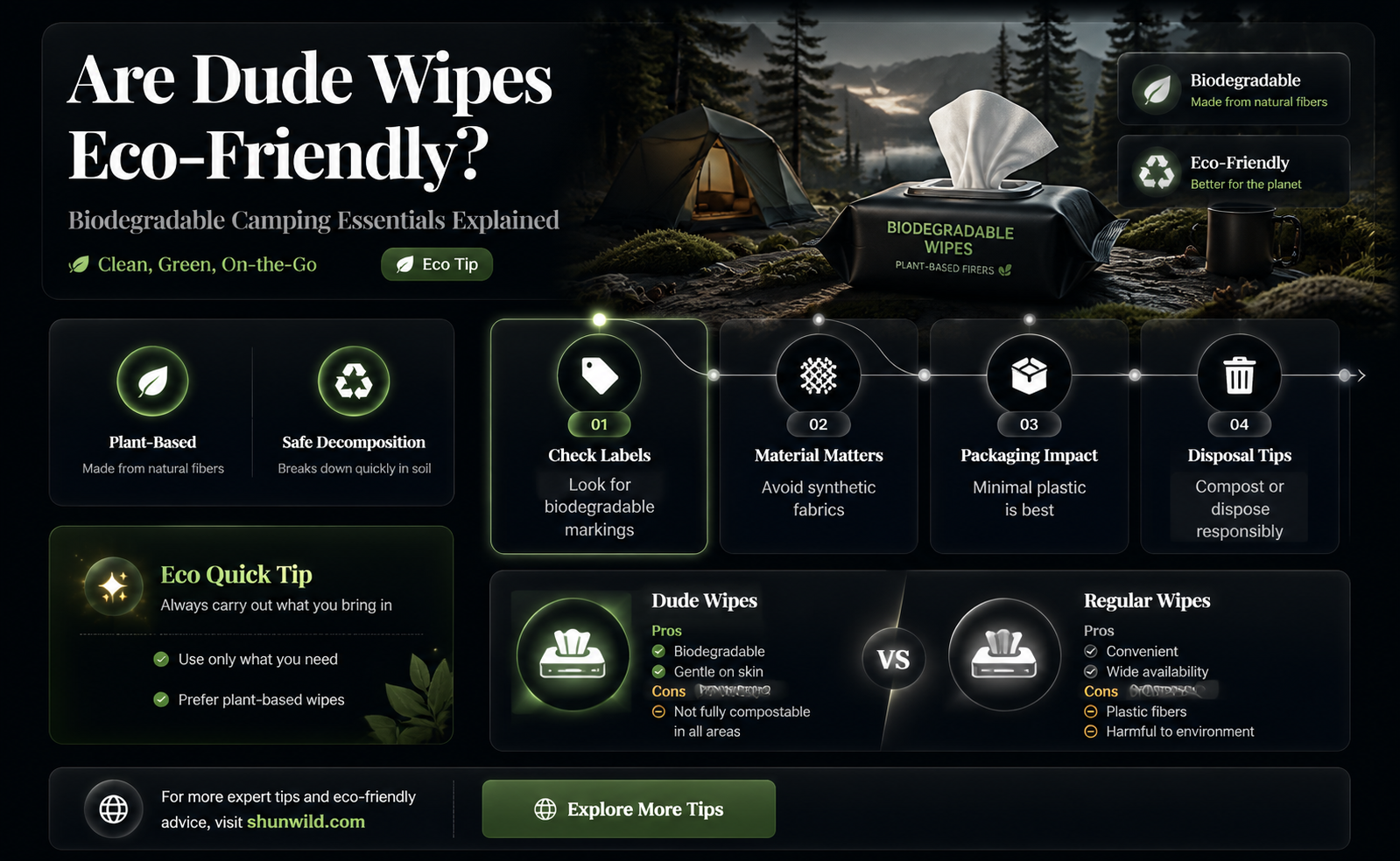 are dude wipes biodegradable camping