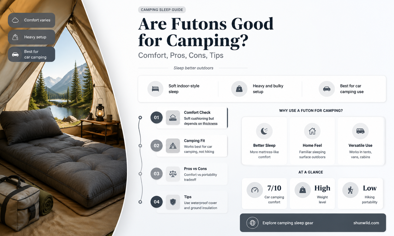 are futons comfortable for camping