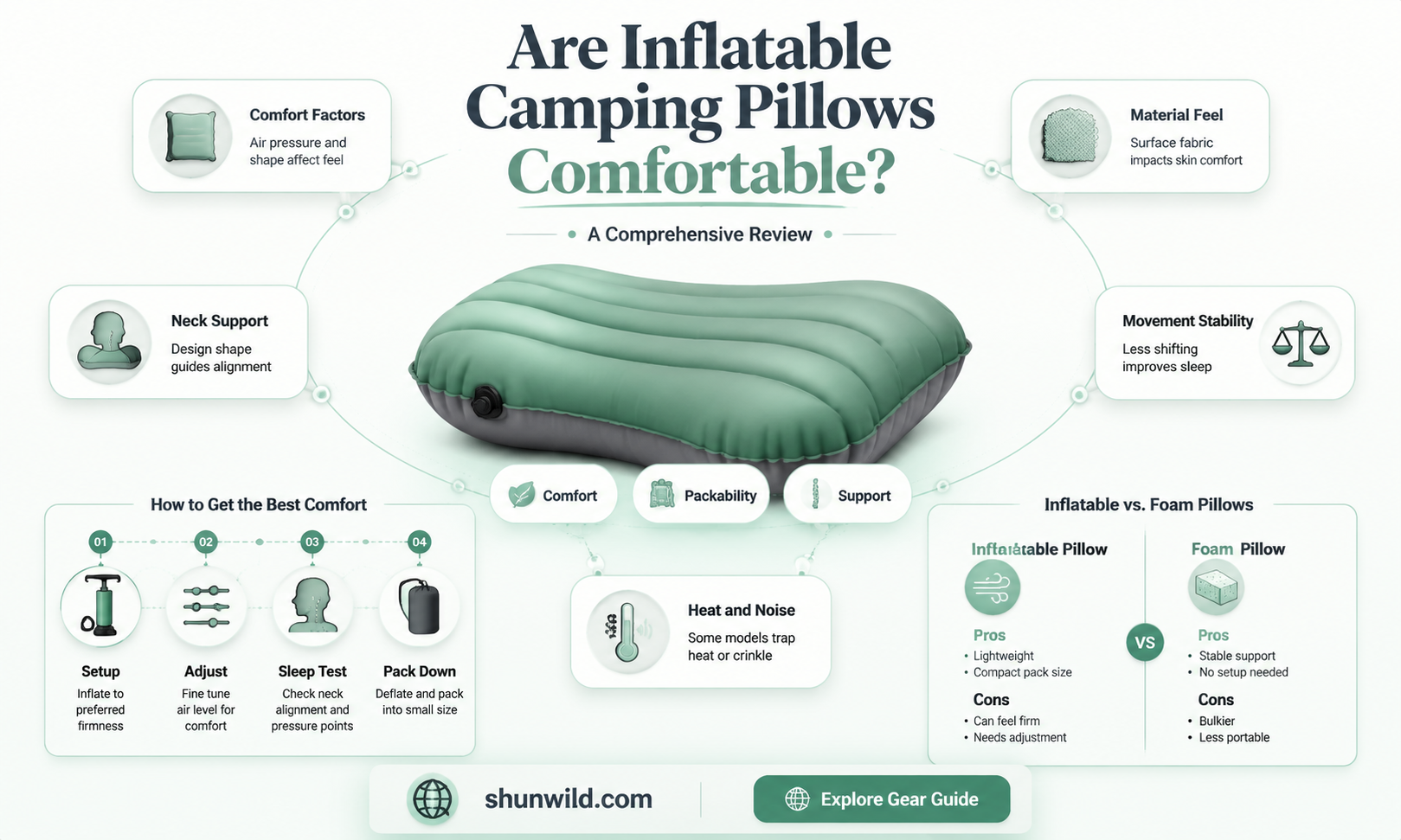 are inflatable camping pillows comfortable