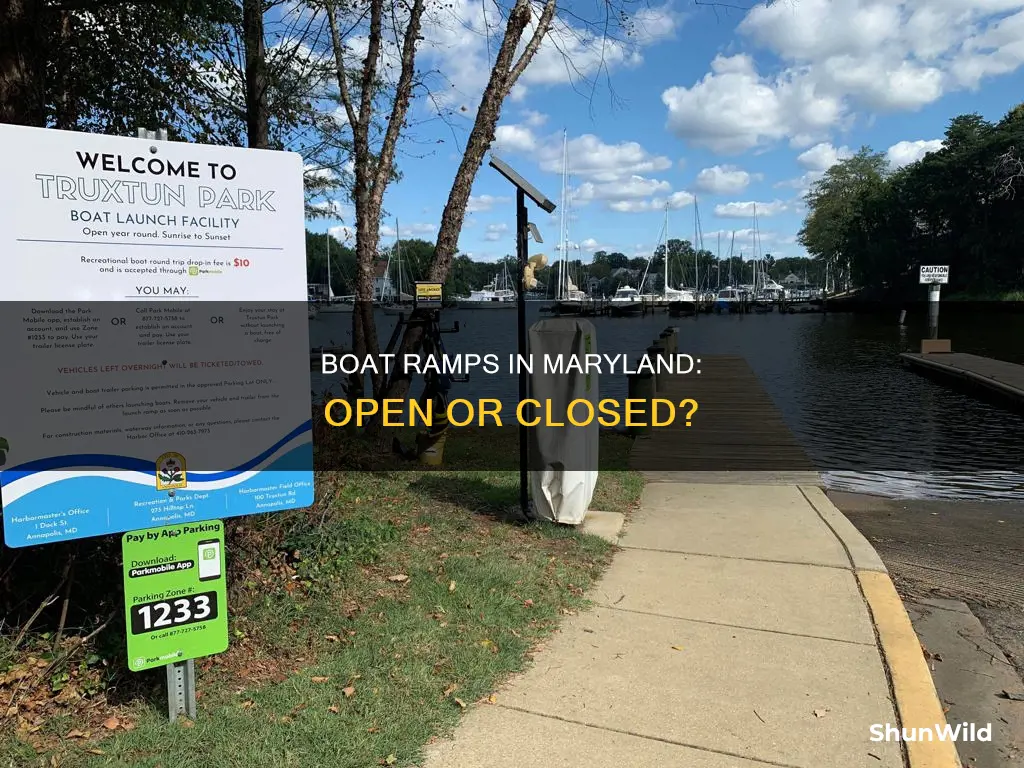 are maryland boat ramps open