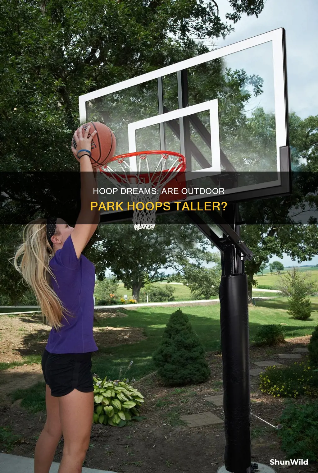 are outdoor park basketball goals taller