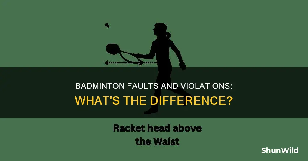 are violations and faults the same in badminton