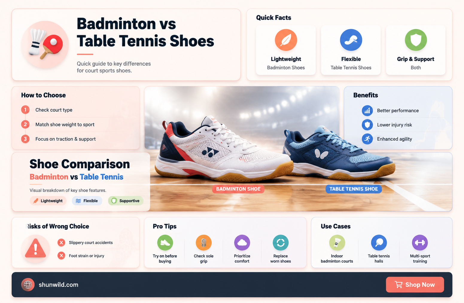 are badminton and table tennis shoes the same