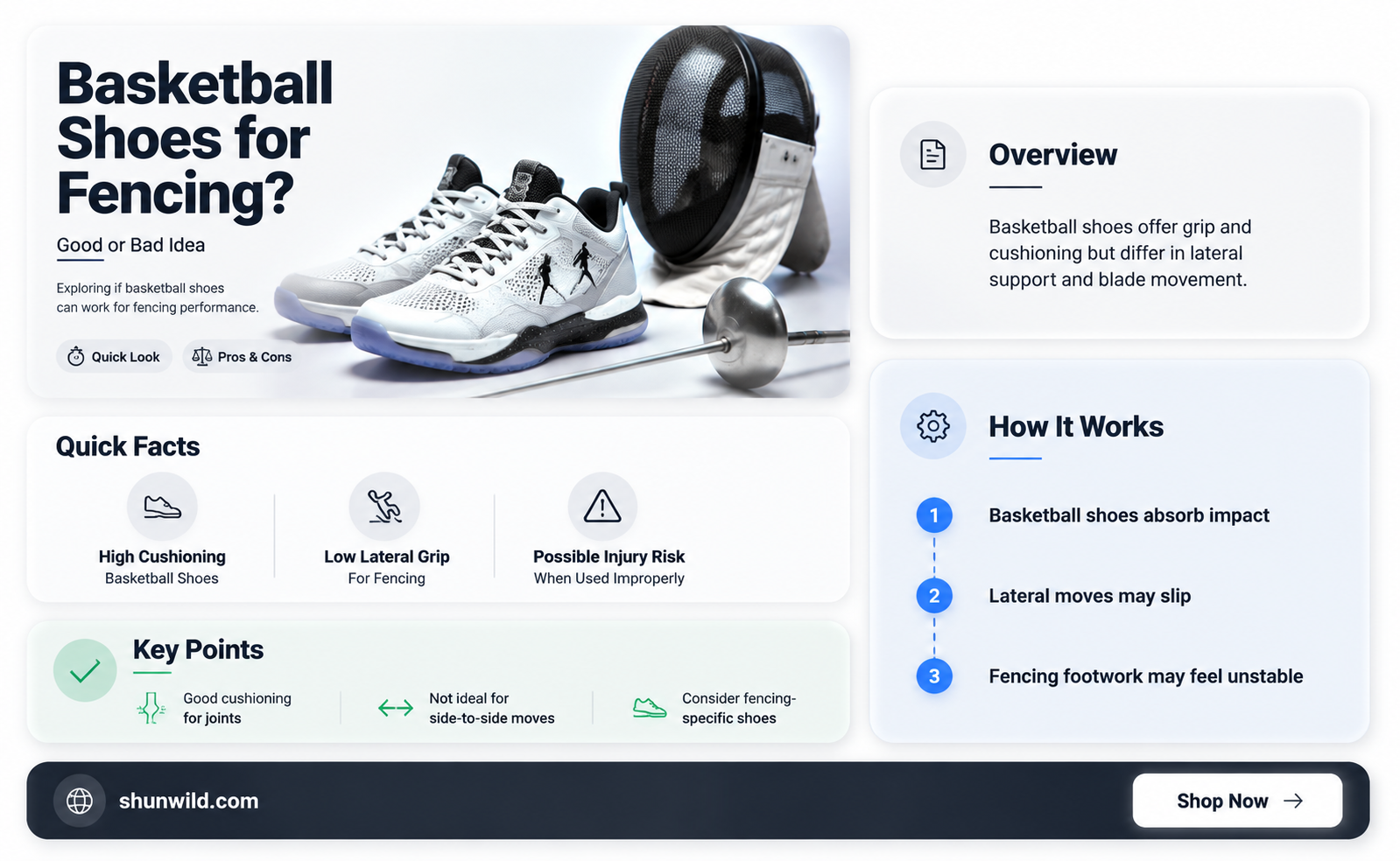 are basketball shoes good for fencing