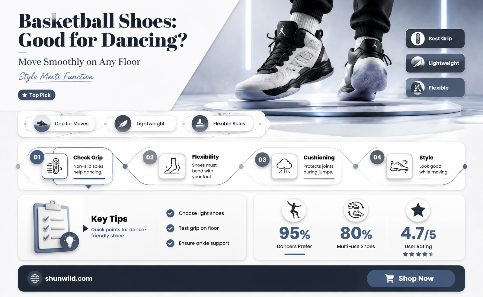 are basketball shoes good for dancing
