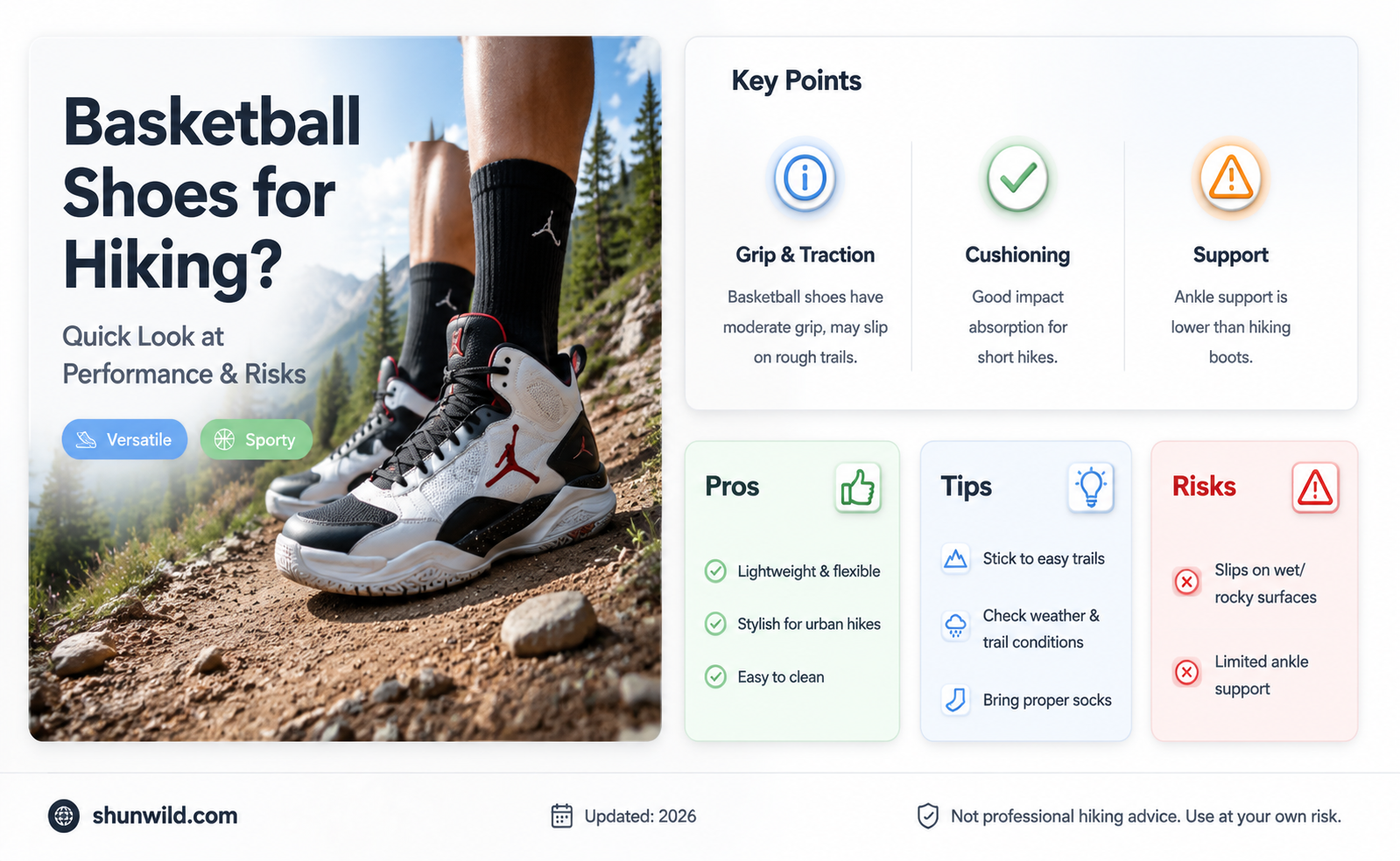 are basketball shoes good for hiking