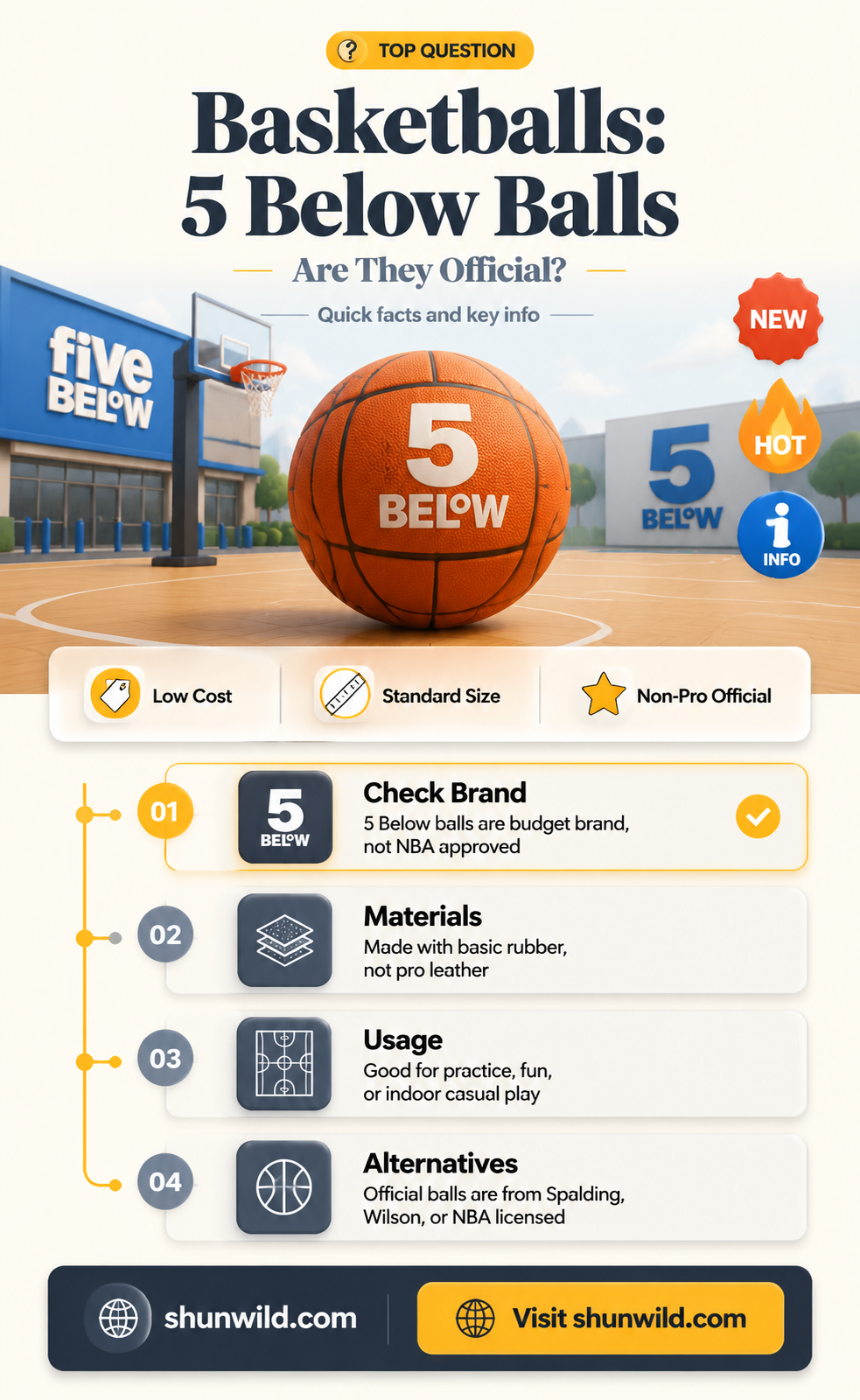 are basketballs at 5 below official