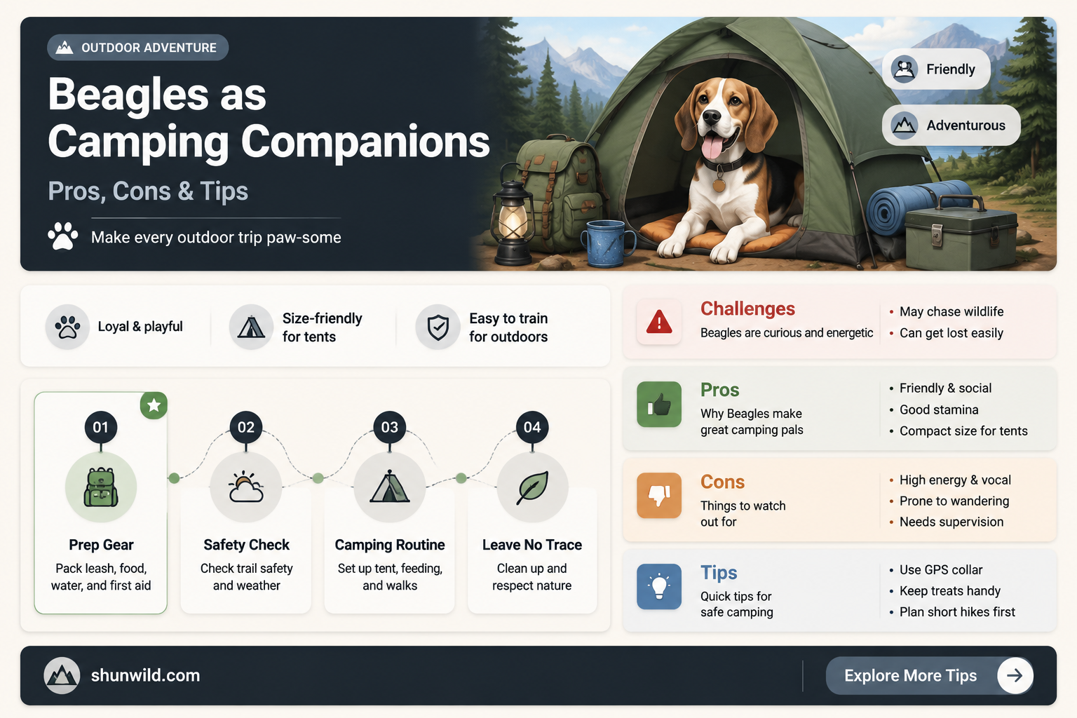 are beagles good camping dogs