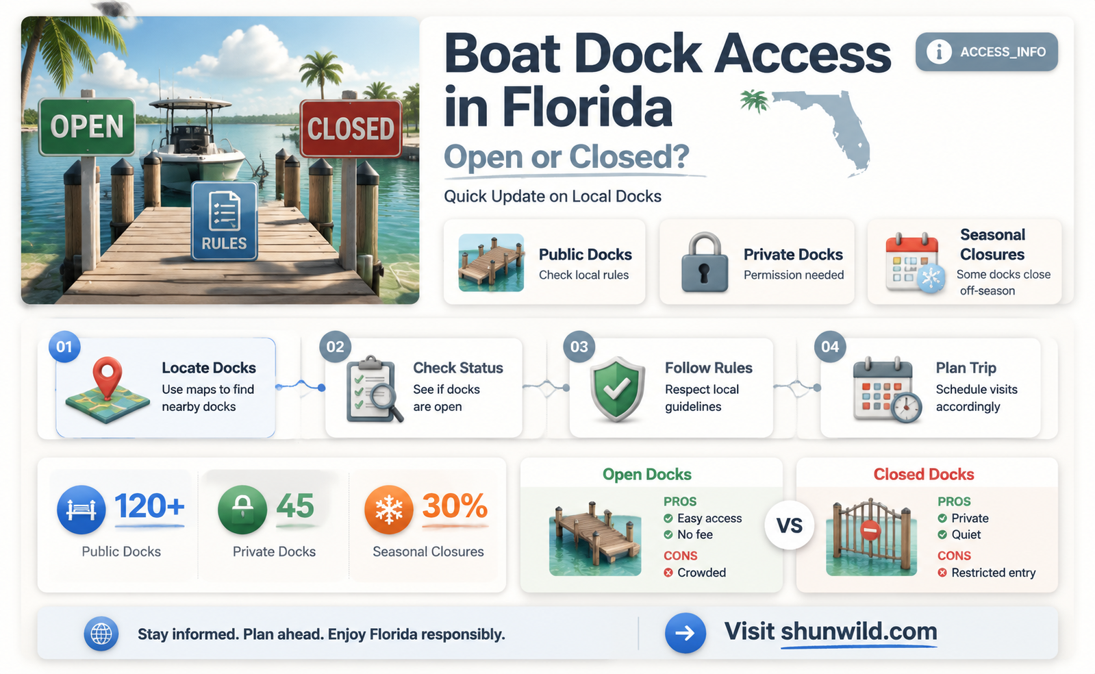 are boat docks closed in Florida