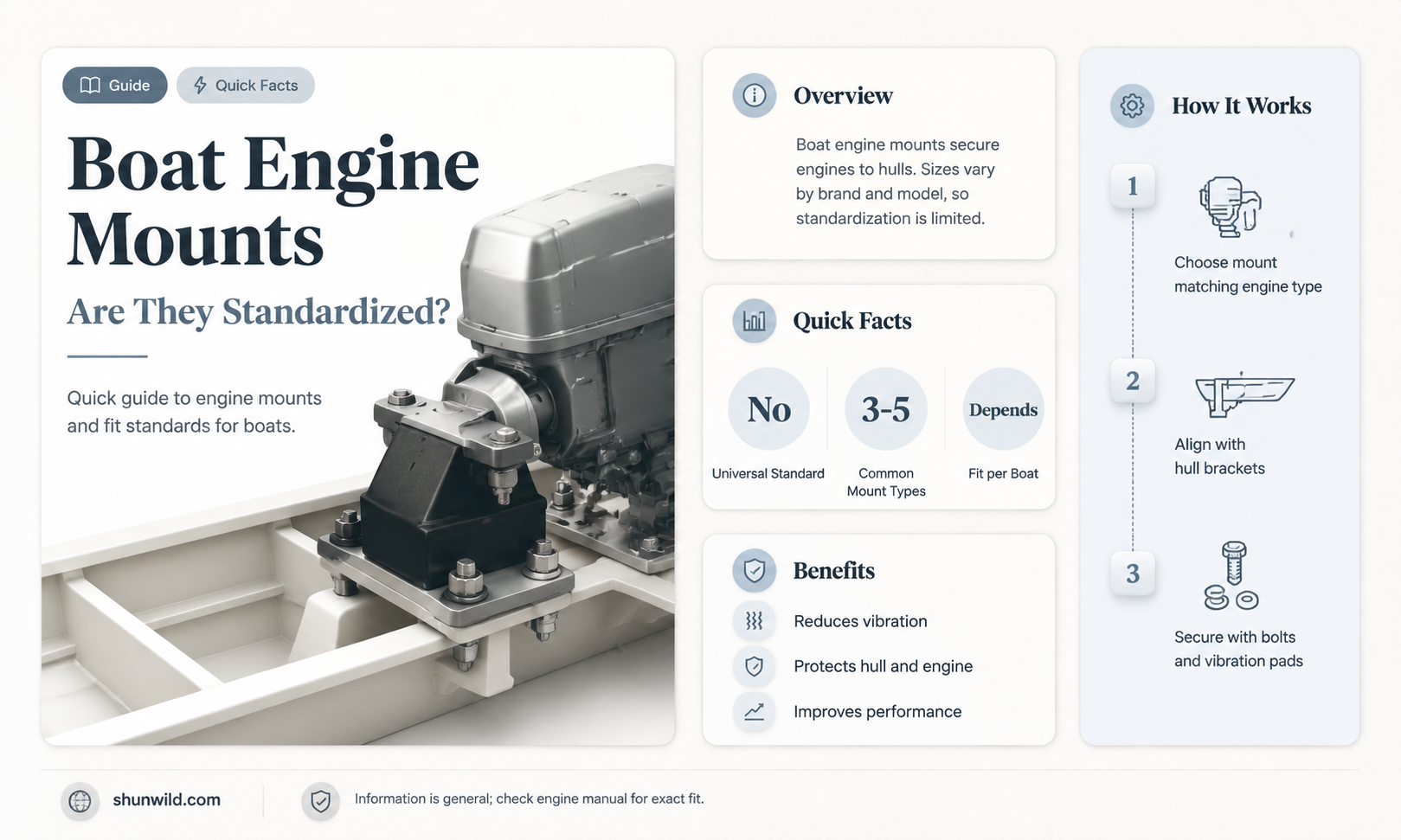 are boat engine mounts standard