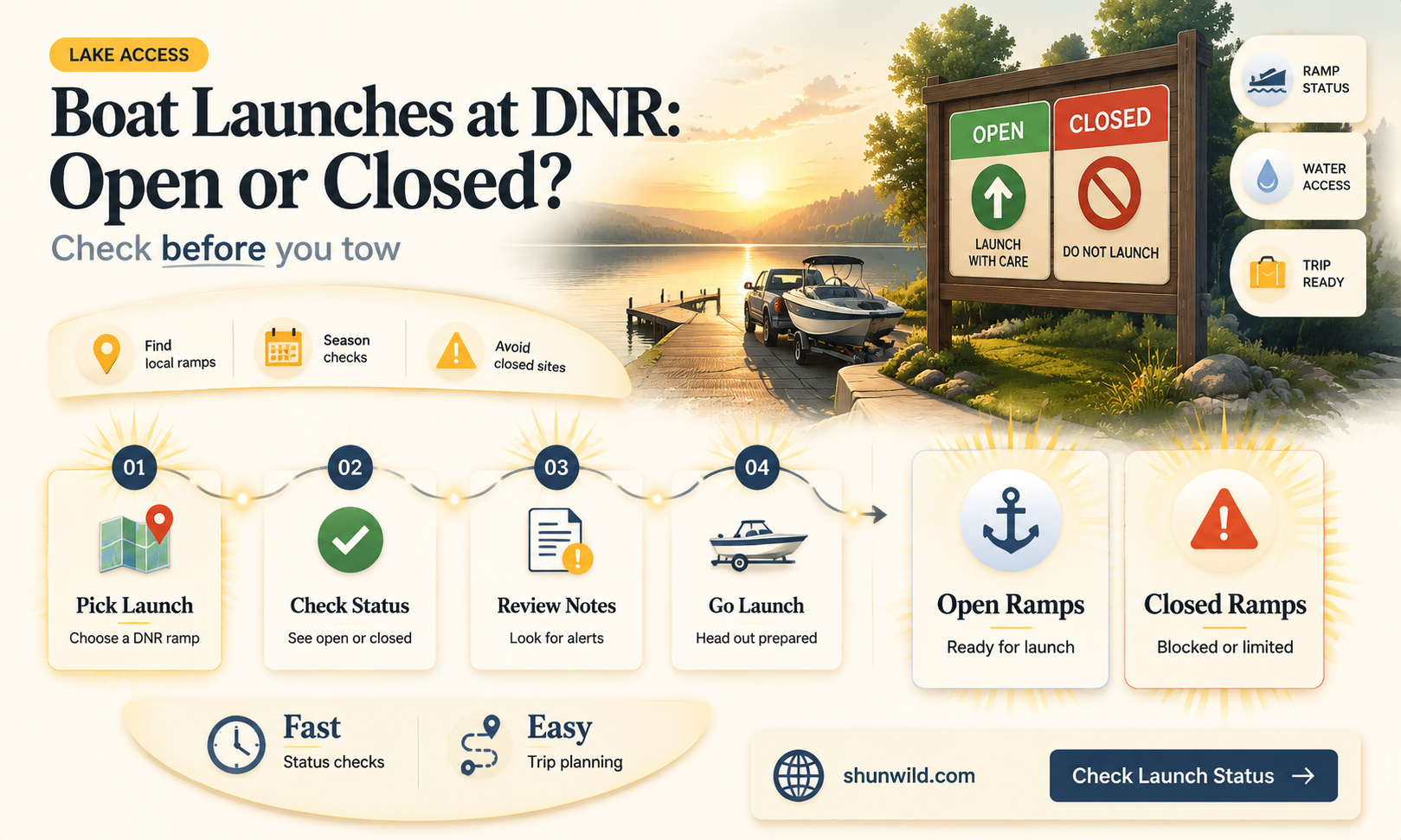 are dnr boat launches open