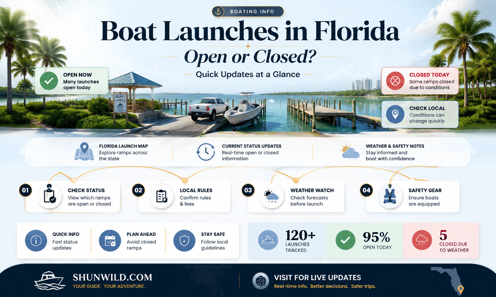 are boat launches open in Florida
