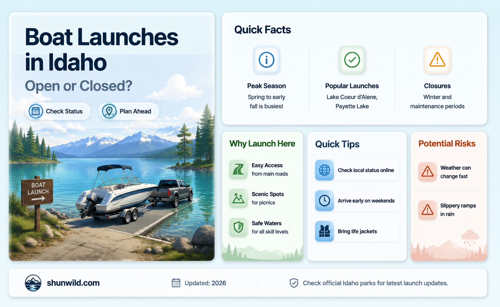 are boat launches open in idaho
