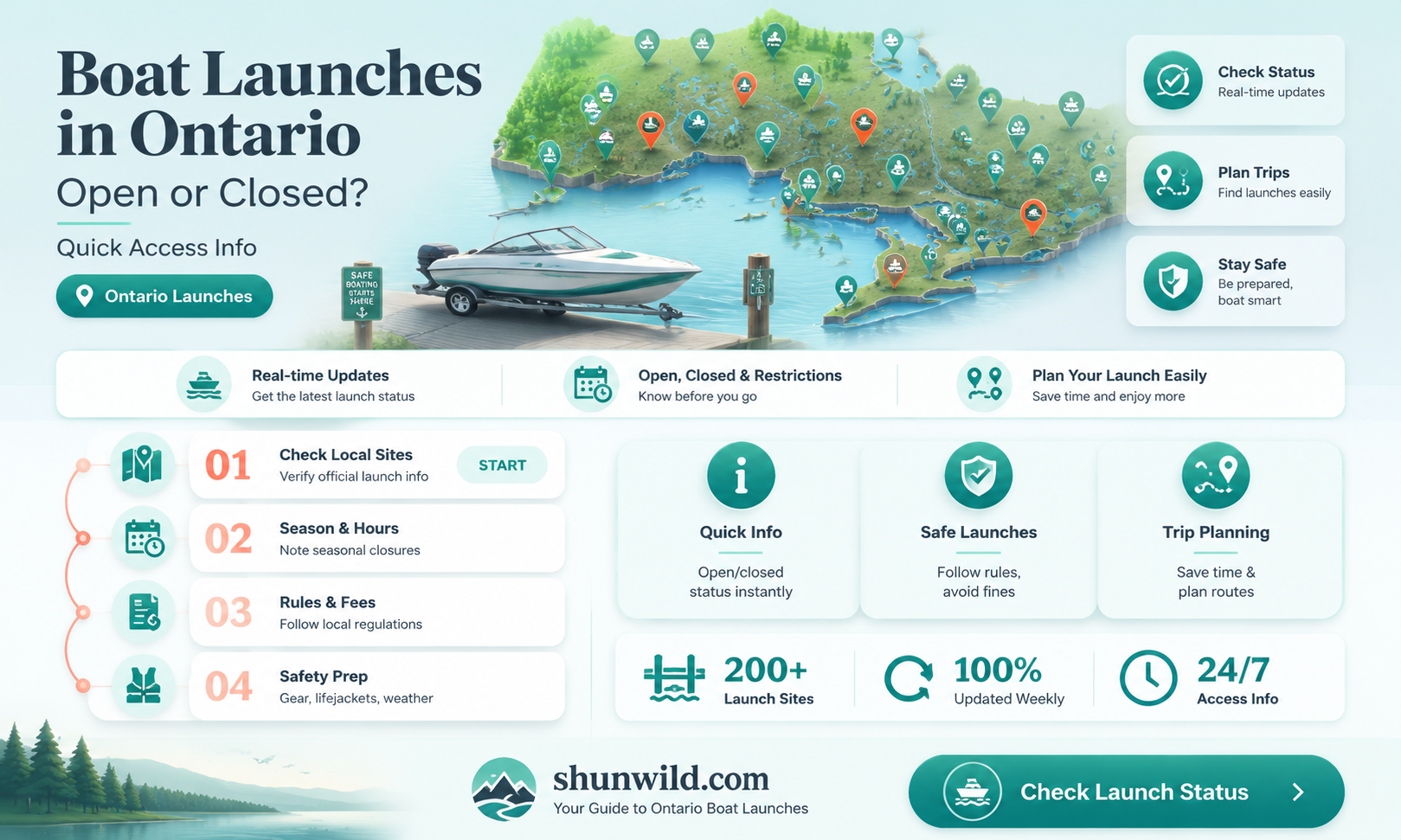 are boat launches open in ontario