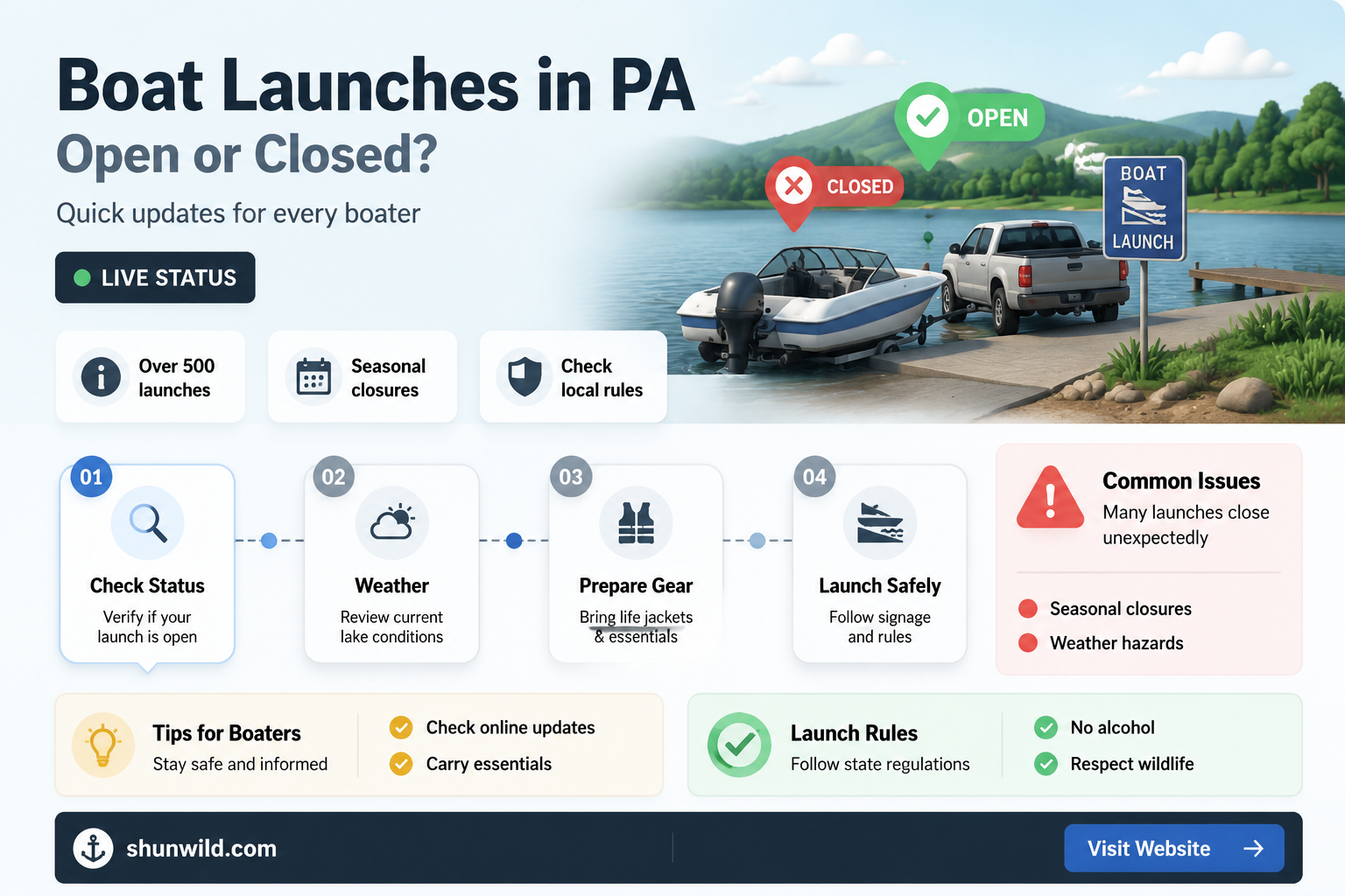 are boat launches open in pa
