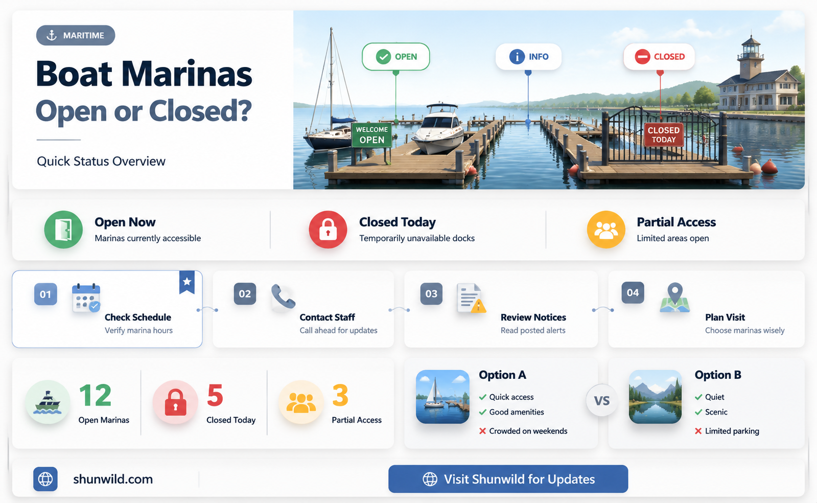 are boat marinas open