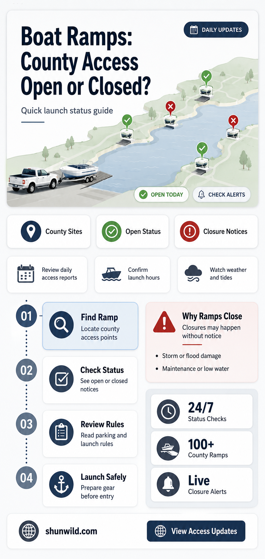are county boat ramps open