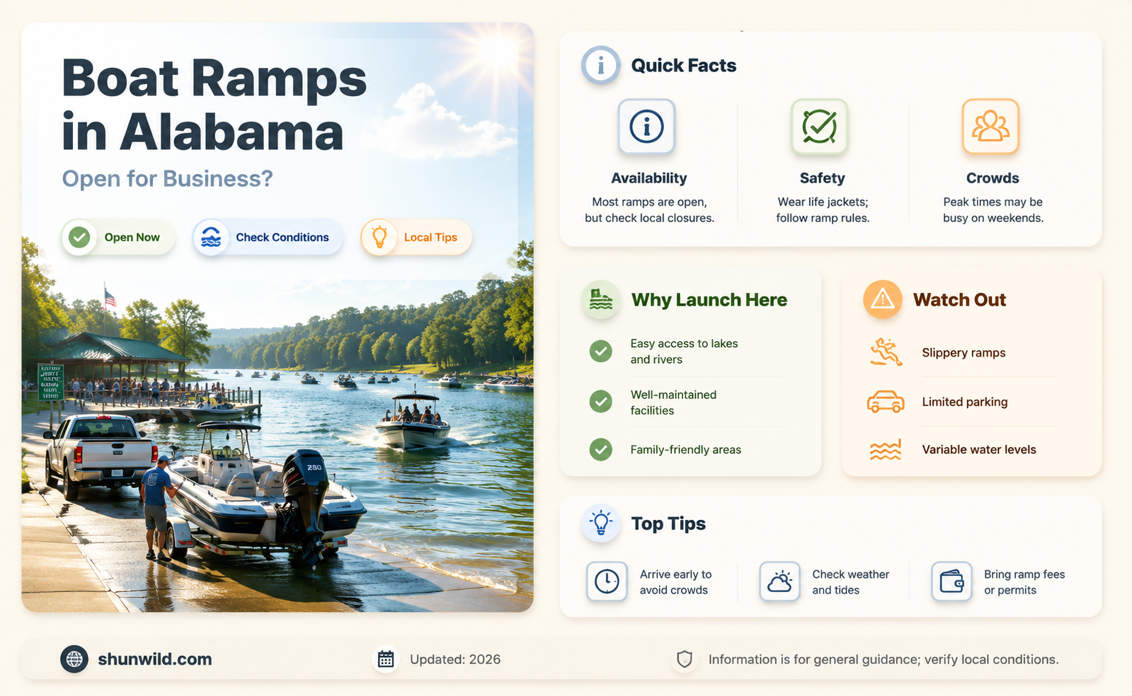 are alabama boat ramps open