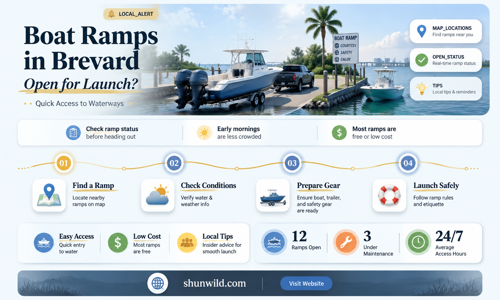 are brevard boat ramps open
