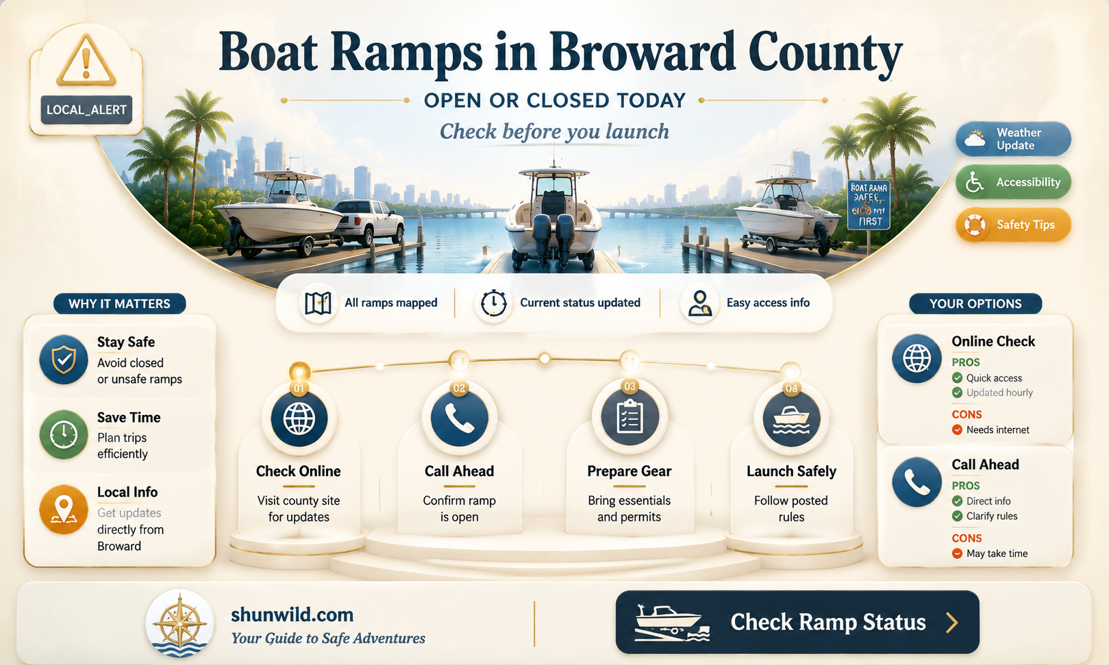are boat ramps in broward county open