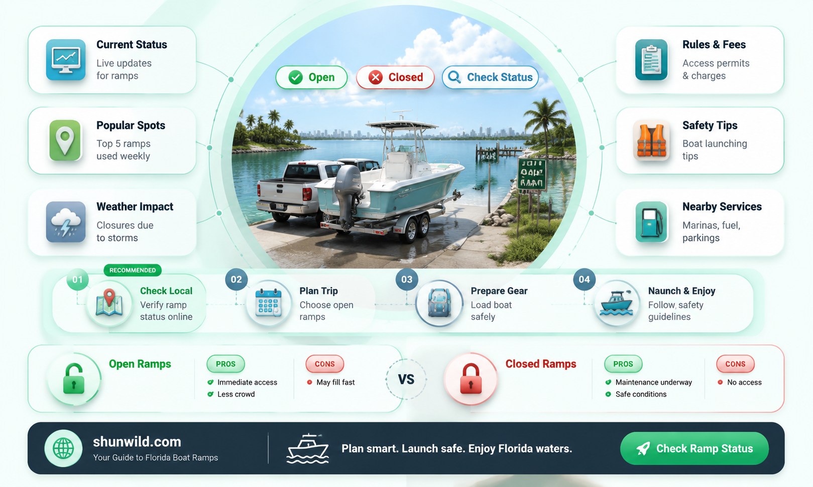 are boat ramps in Florida open