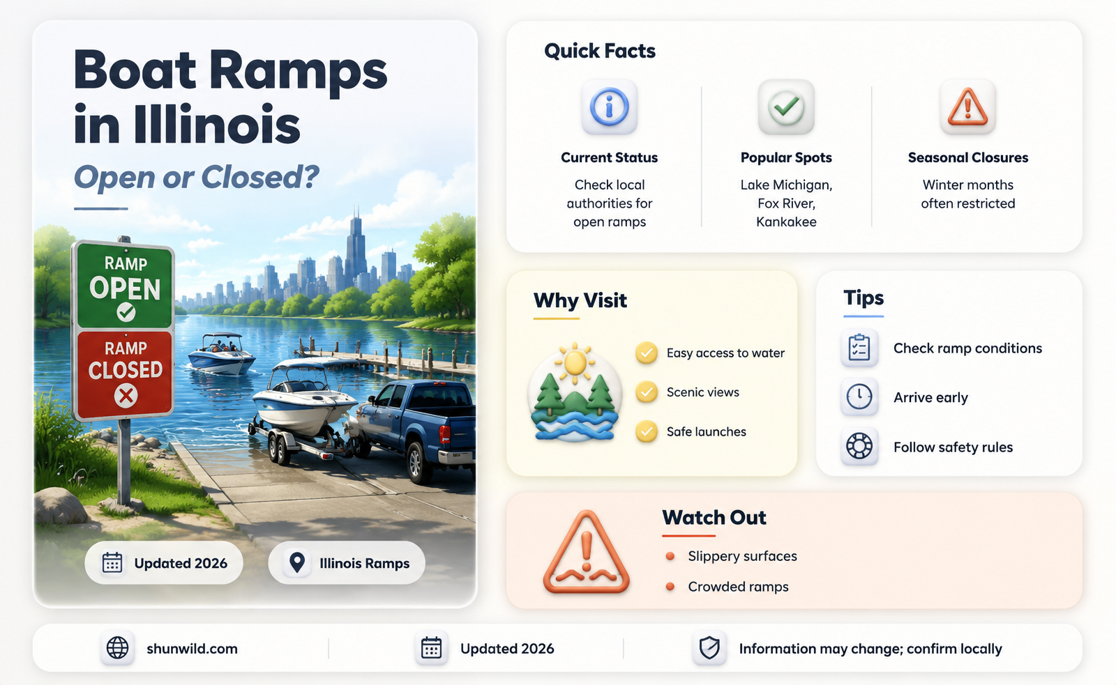 are boat ramps open in Illinois