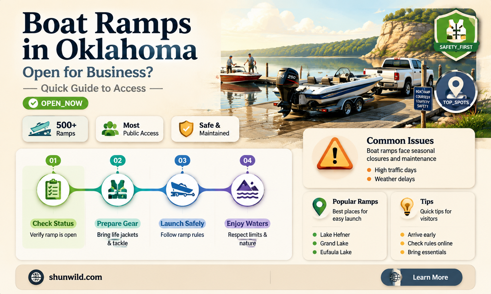 are boat ramps open in Oklahoma