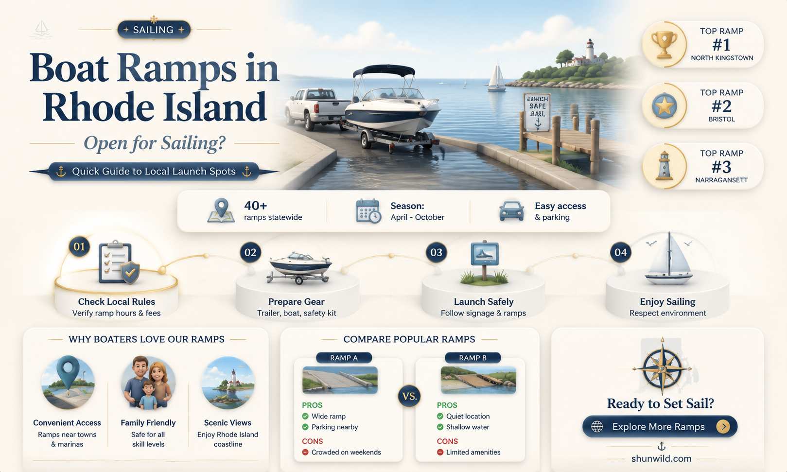 are boat ramps open in rhode island