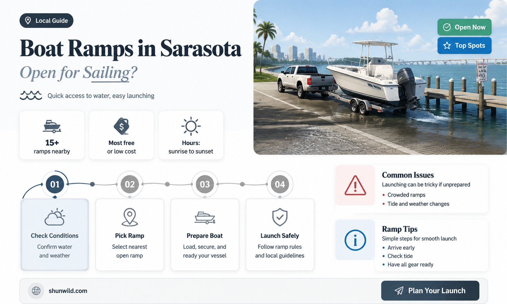 are boat ramps open in sarasota