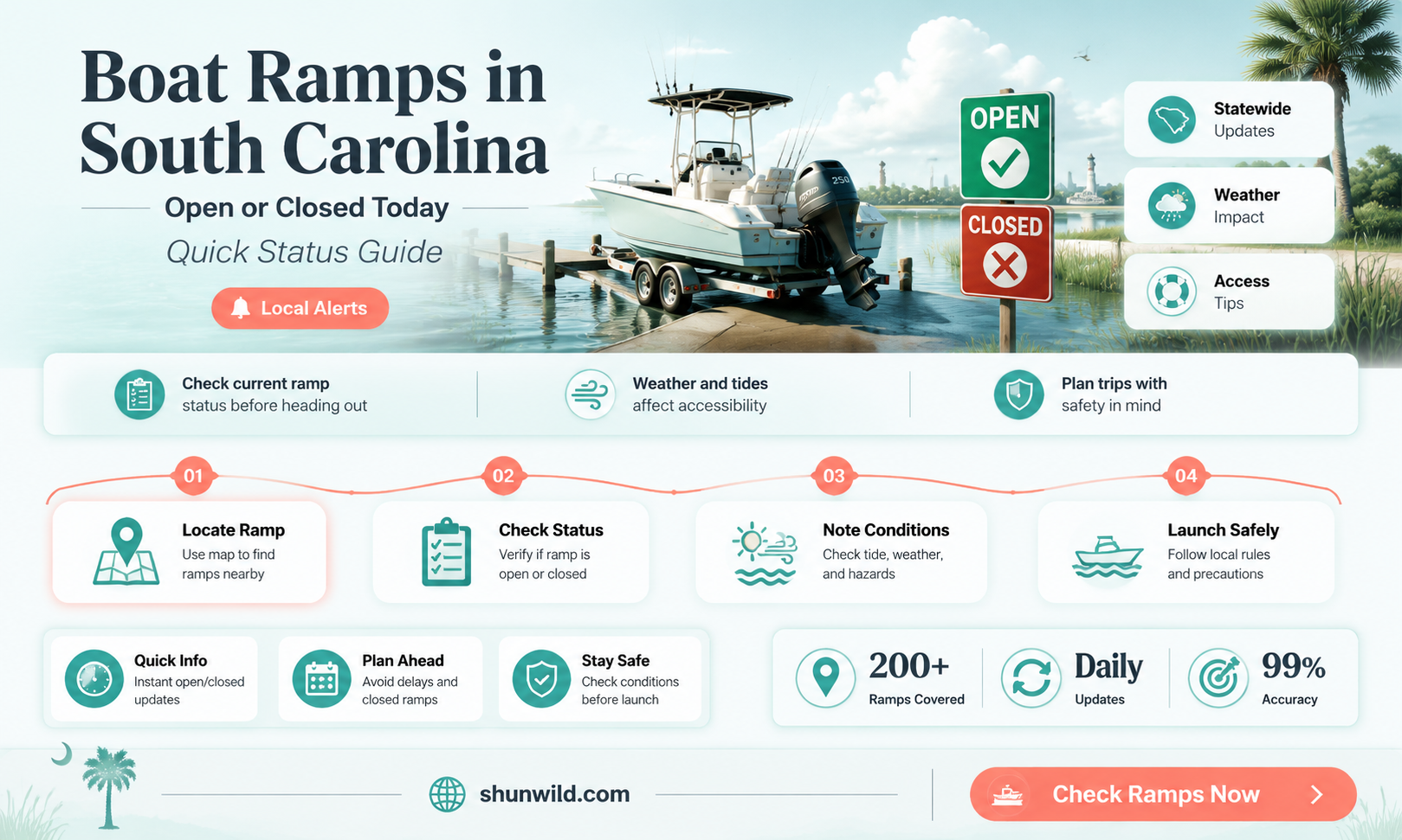 are boat ramps open in sc