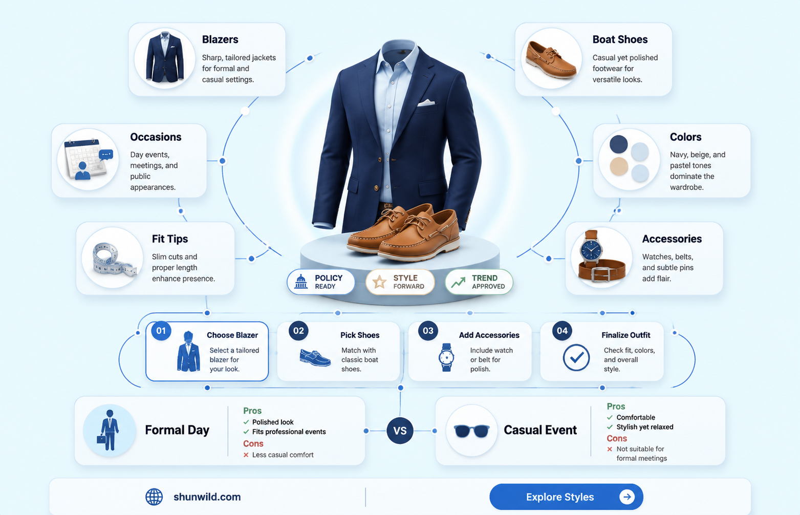 are boat shoes and blazer for congress