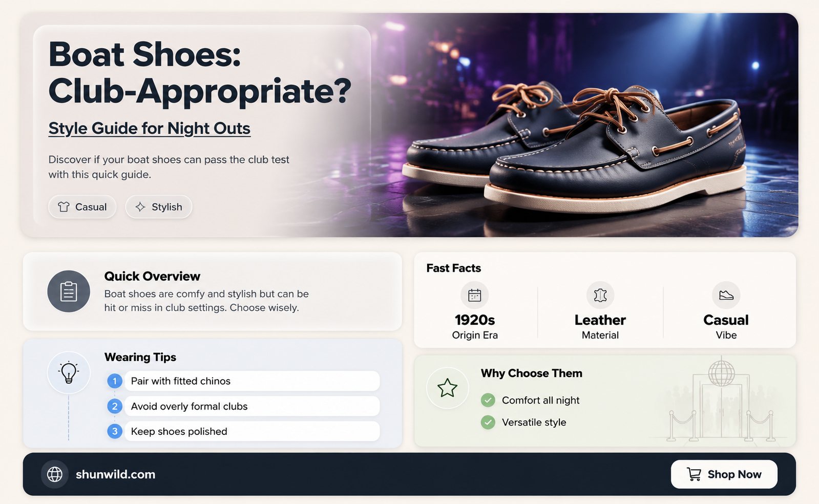 are boat shoes ok for a club