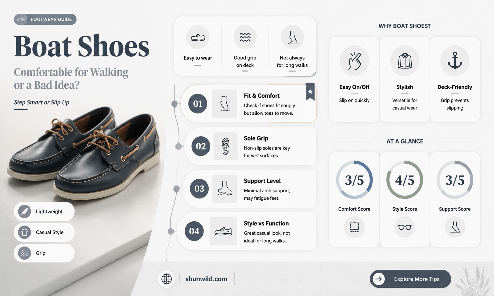 are boat shoes good for walking